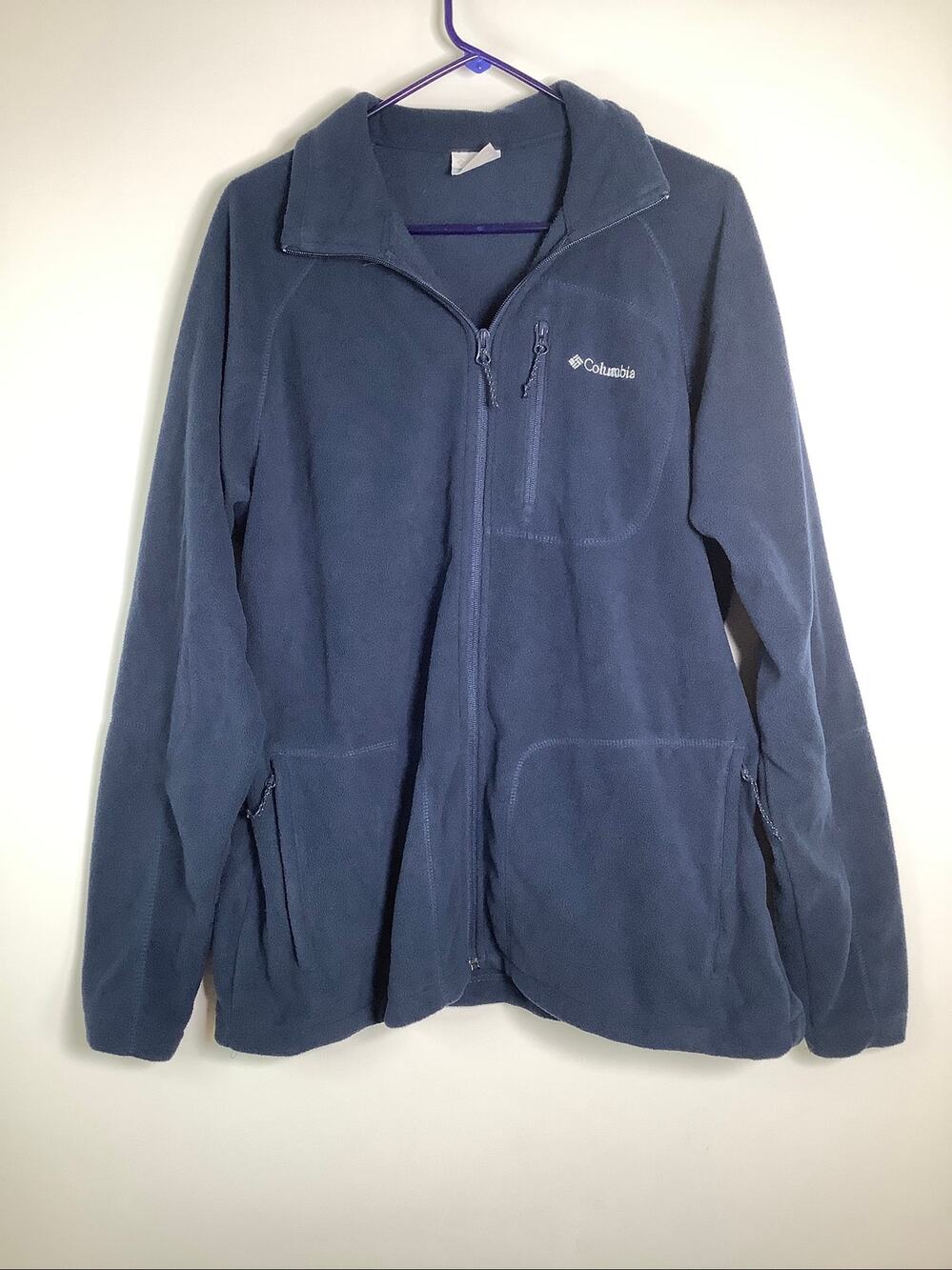 Columbia Men's XL Collegiate Navy Fast Trek II Full Zip Fleece Jacket HR12-10